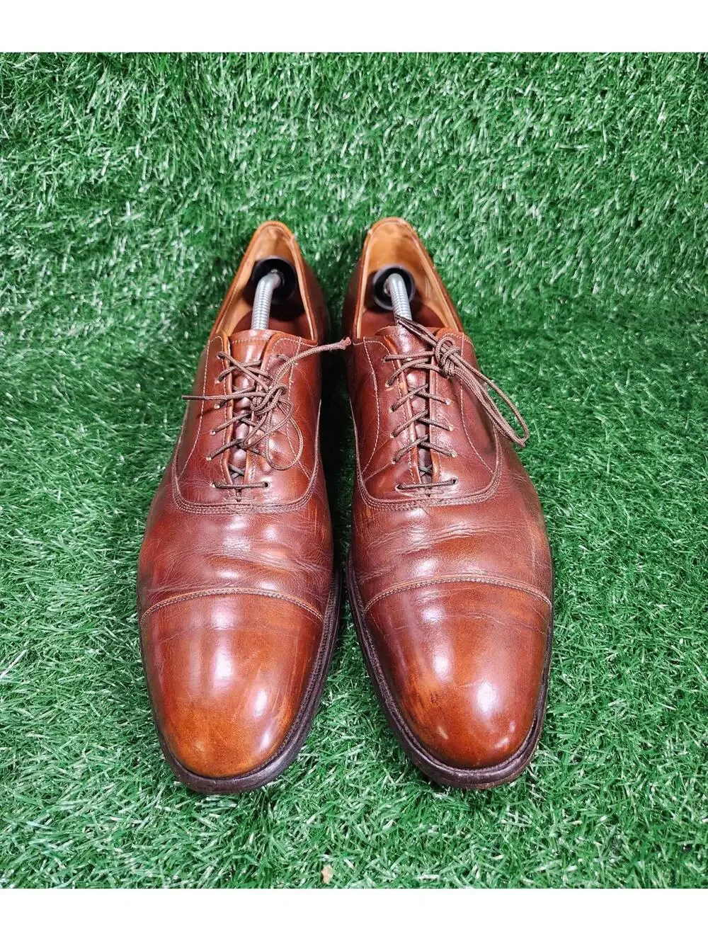 Allen Edmonds Park Avenue Men's Size 12 B Shoes Brown Leather Cap Toe Oxfords